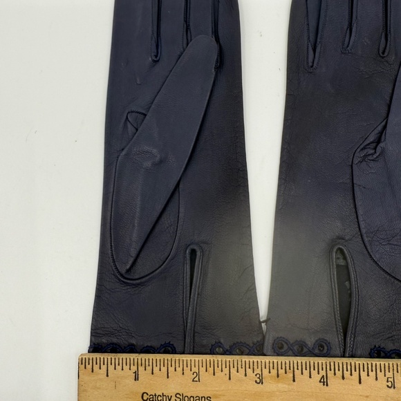 Rare, Vintage Freddy Paris, Unused Navy French Kidskin Gloves - Picture 8 of 16